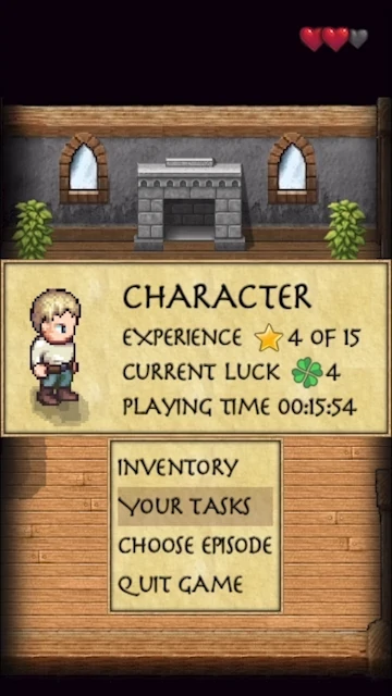 gallery Character menu, Inventory, Tasks
